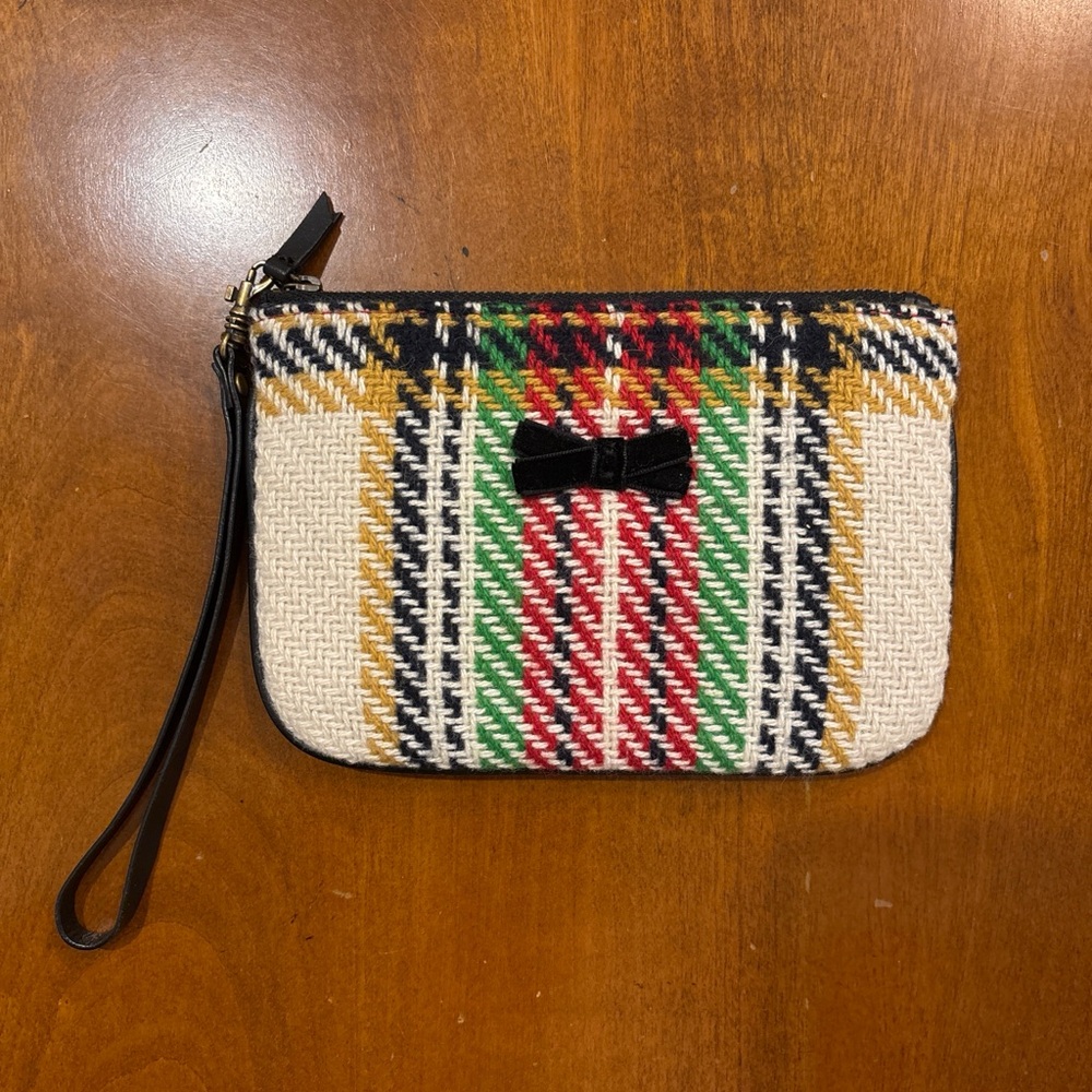 J. Crew Plaid Mini Bag with Black Bow